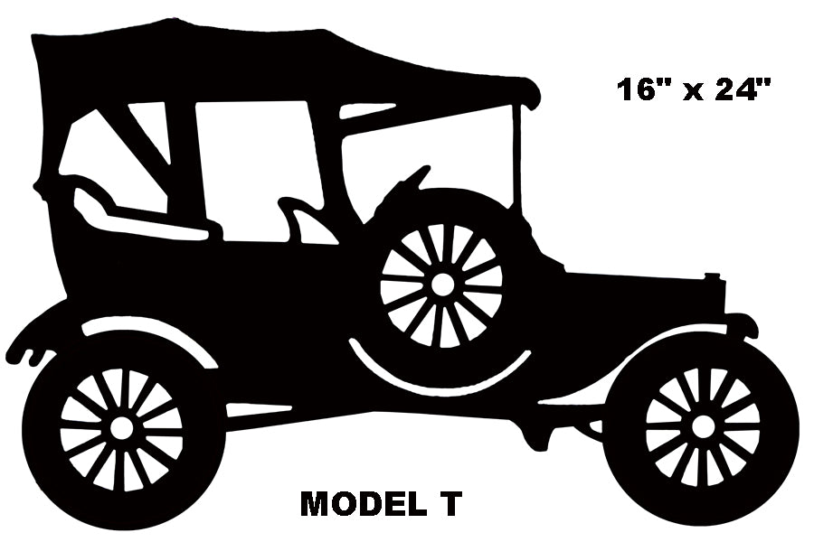 Ford Model T Hot Rod Silhouette Vintage Style Metal Sign 16 x 24