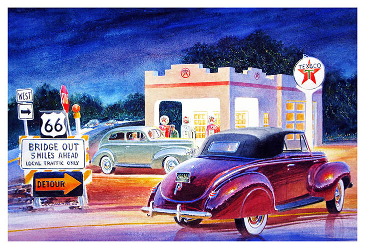 Texaco On Route 66 Vintage Style Metal Sign 12 x 18