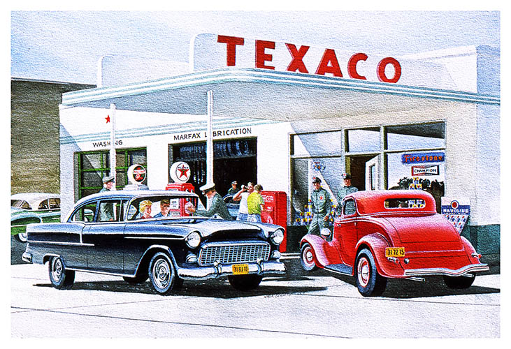 Texaco Gas Station Buick Car Vintage Style Metal Sign 12 × 18