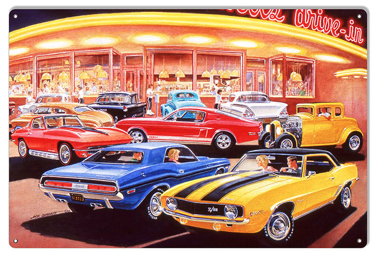Classic Muscle Cars 12x18