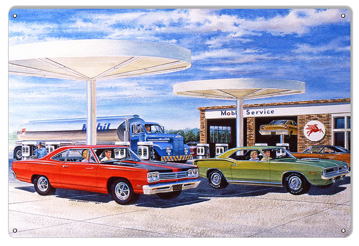 Pegasus Mobil Gas Station Vintage Style Metal Sign 12 × 18