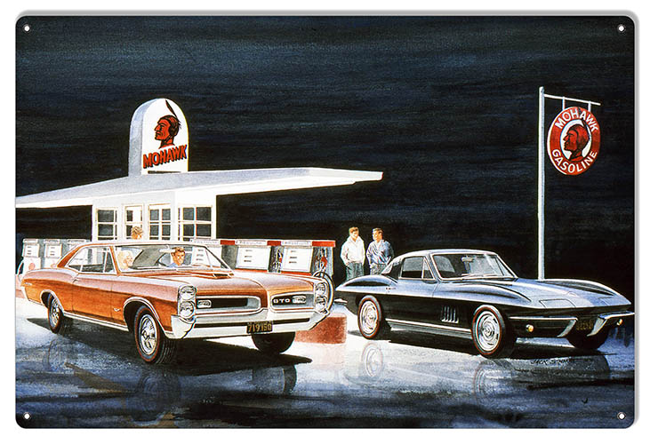 Mohawk Gas Station Gasoline Vintage Style Metal Sign 12 × 18
