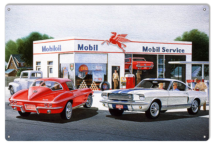 Mobil Pegasus Gas Station Vintage Style Metal Sign 12 × 18