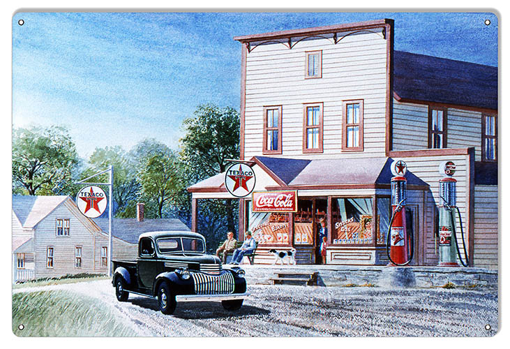Texaco Oil Gas Station Vintage Style Metal Sign 12 × 18
