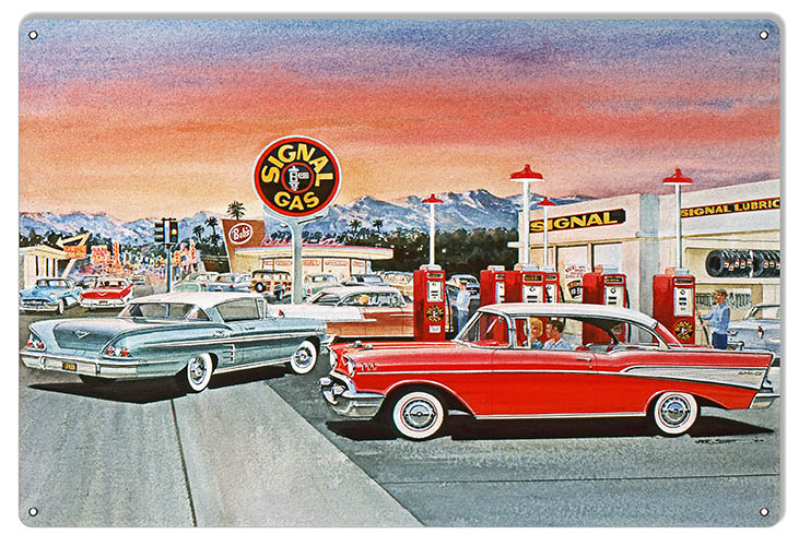 al Gas Station Motor Oil 12×18