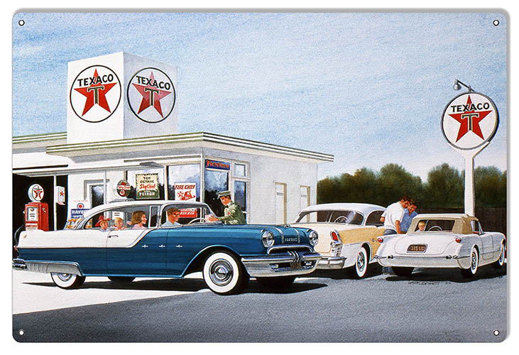 Texaco Motor Oil Gas Station Vintage Style Metal Sign 12 × 18
