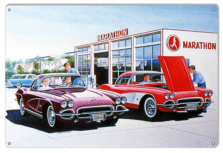 Marathon Gas Station Motor Oil 12×18