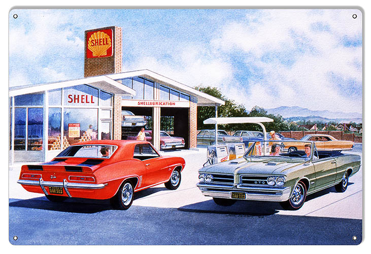 Shell Motor Oil Gas Station Vintage Style Metal Sign 12 × 18