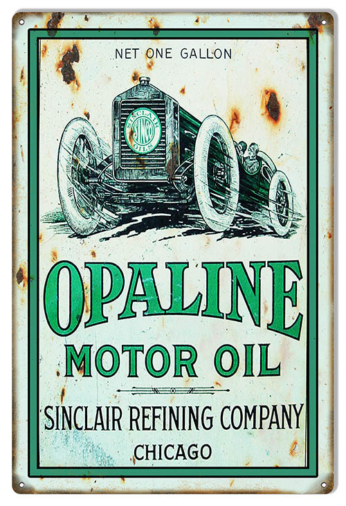 Opaline Motor Oil Gasoline Vintage Style Metal Sign 12 × 18