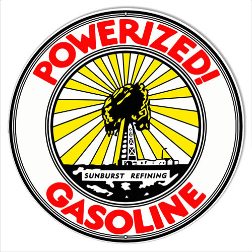 Powerized Gasoline Motor Oil Vintage Style Metal Sign 30 x 30
