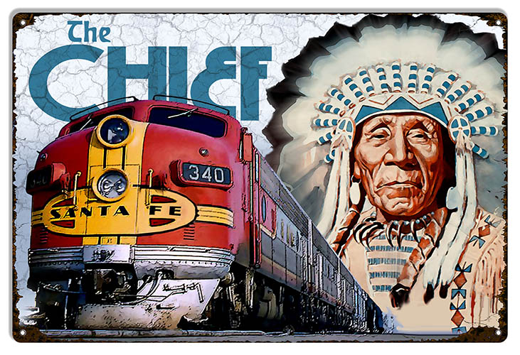The Chief Santa Fe Railroad 12×18
