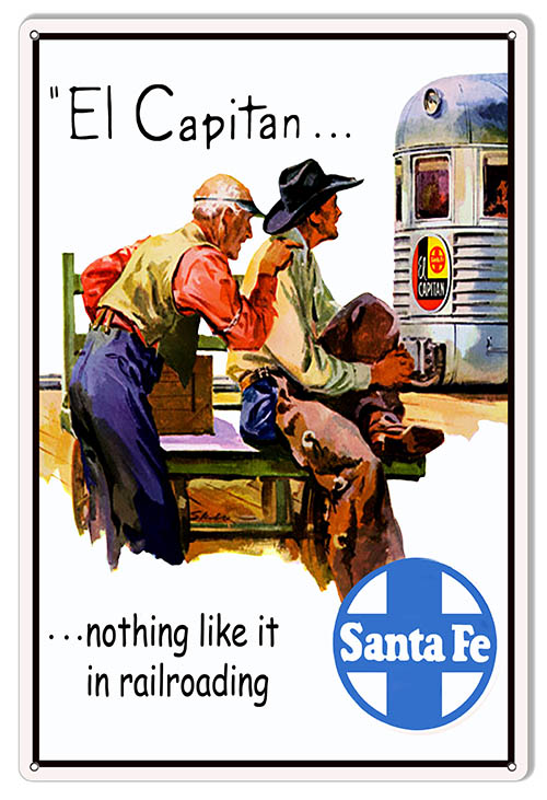 Santa Fe El Capitan Railroad 12×18