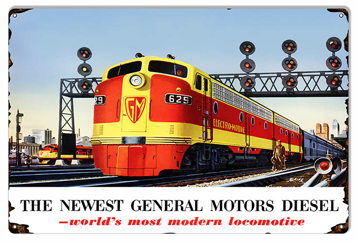 General Motors Diesel Railroad Locomotive 16x24