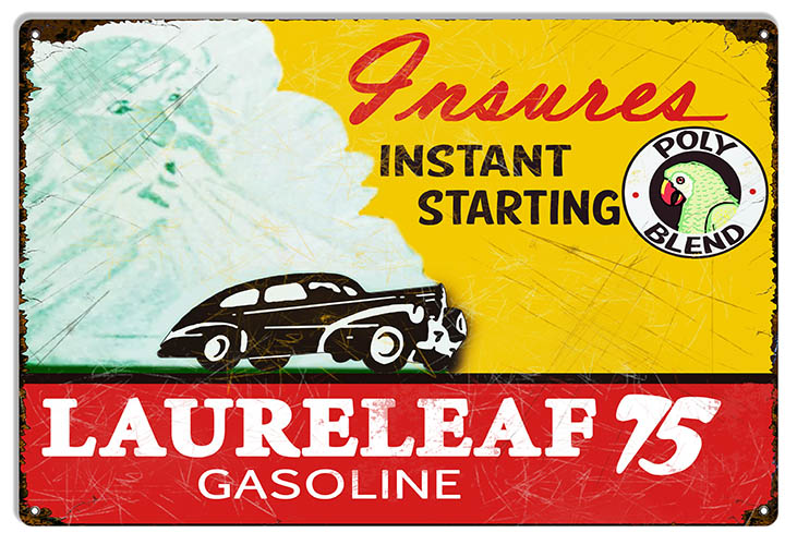 Laureleaf Gasoline Vintage Style Metal Sign 12 x 18