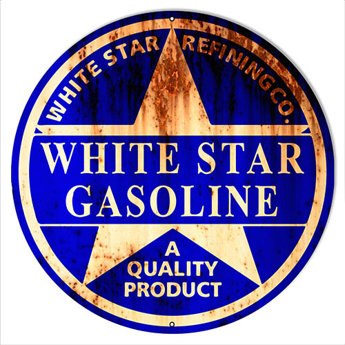 White Star Gasoline Motor Oil Vintage Style Metal Sign 30 x 30
