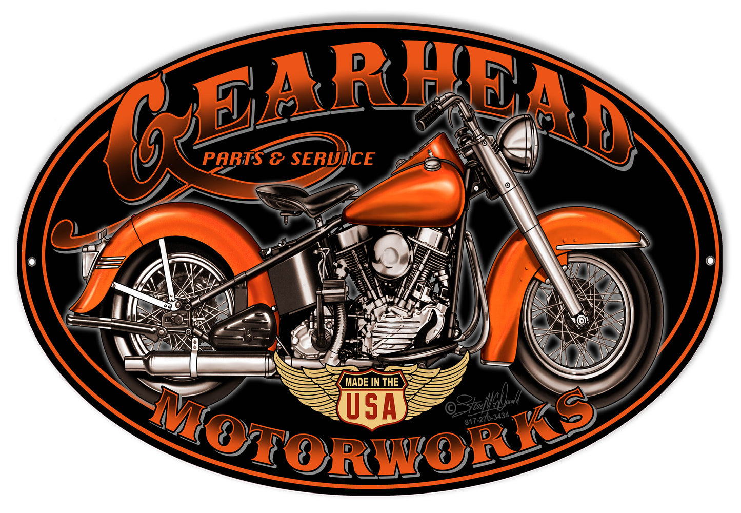 Gearhead Motorworks Motorcycle 11×18