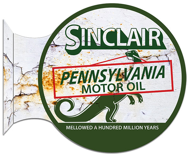 Sinclair Motor Oil Flange Vintage Style Metal Sign 15 × 17