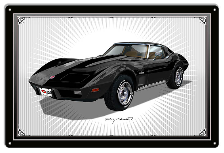 Corvette Sting Ray Black 18×30