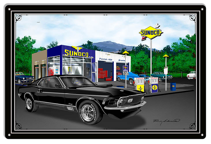 Mustang Car Black 16×24