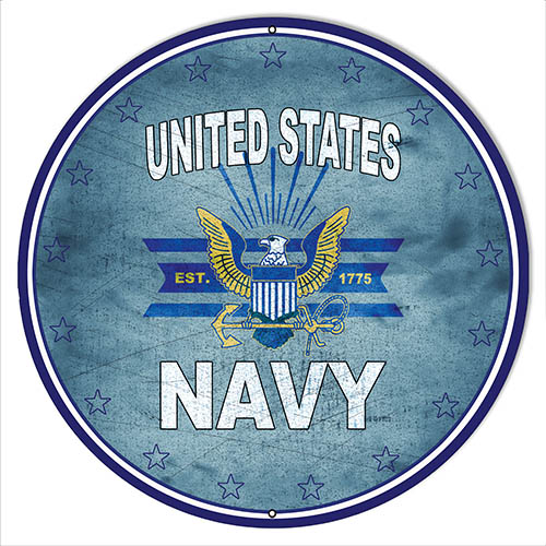 U.S. Navy Eagle Military Vintage Style Metal Sign 30 x 30