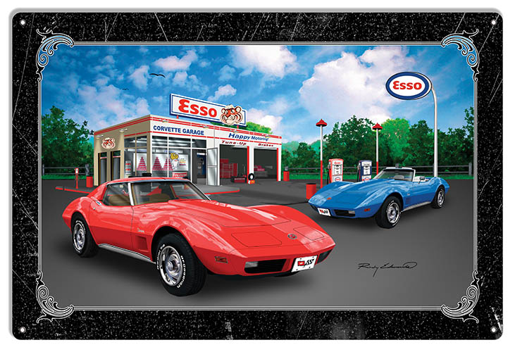 ESSO Corvette Red Sting Ray 18×30