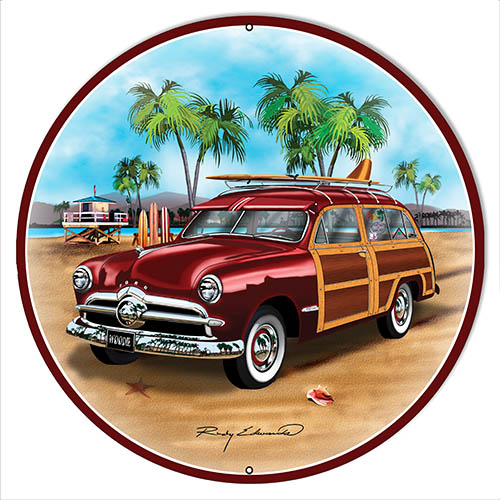 Ford Woodie Red 14 x 14