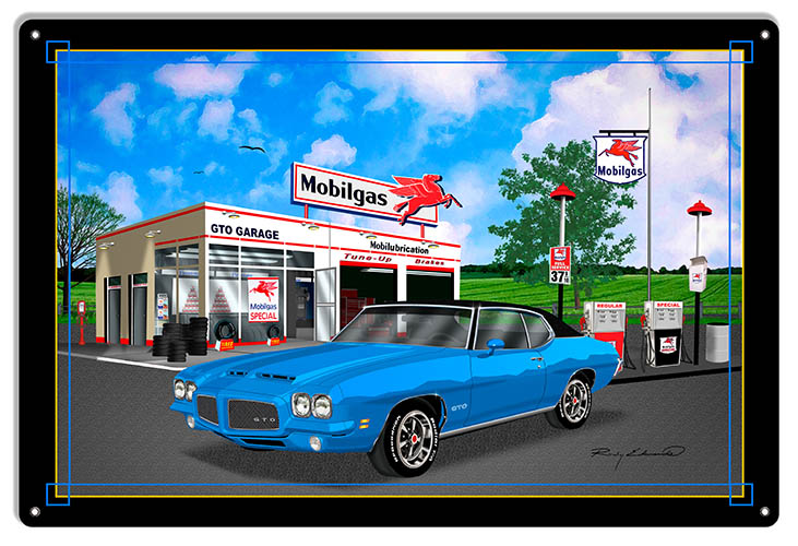 Mobil Gas GTO Blue Vintage Style Metal Sign 18 × 30