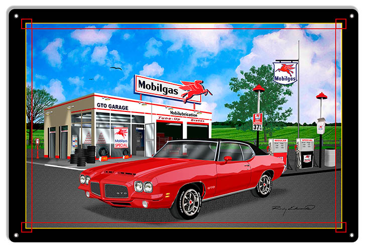 Mobil Gas GTO Red Vintage Style Metal Sign 18 × 30