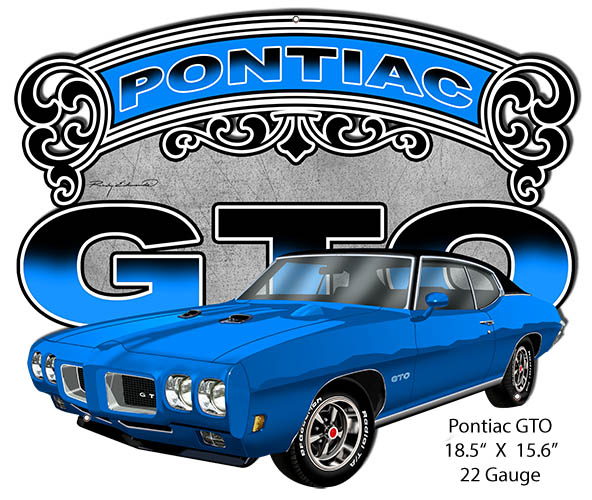Pontiac GTO Blue Garage 15.6×18.5