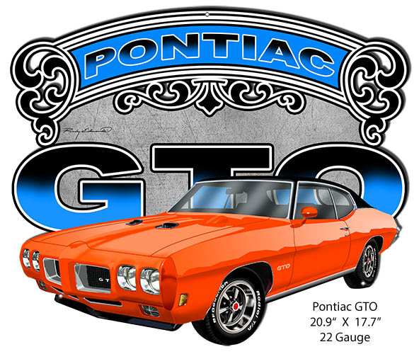 Pontiac GTO Orange Garage 15.6×18.5