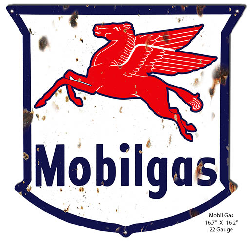 Pegasus Mobilgas Vintage Style Metal Sign 16 × 16