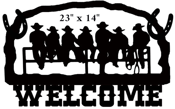 Welcome Cowboys Silhouette 14×22.2