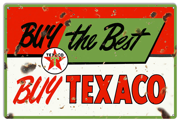 Texaco Gasoline Motor Oil Vintage Style Metal Sign 18 × 30