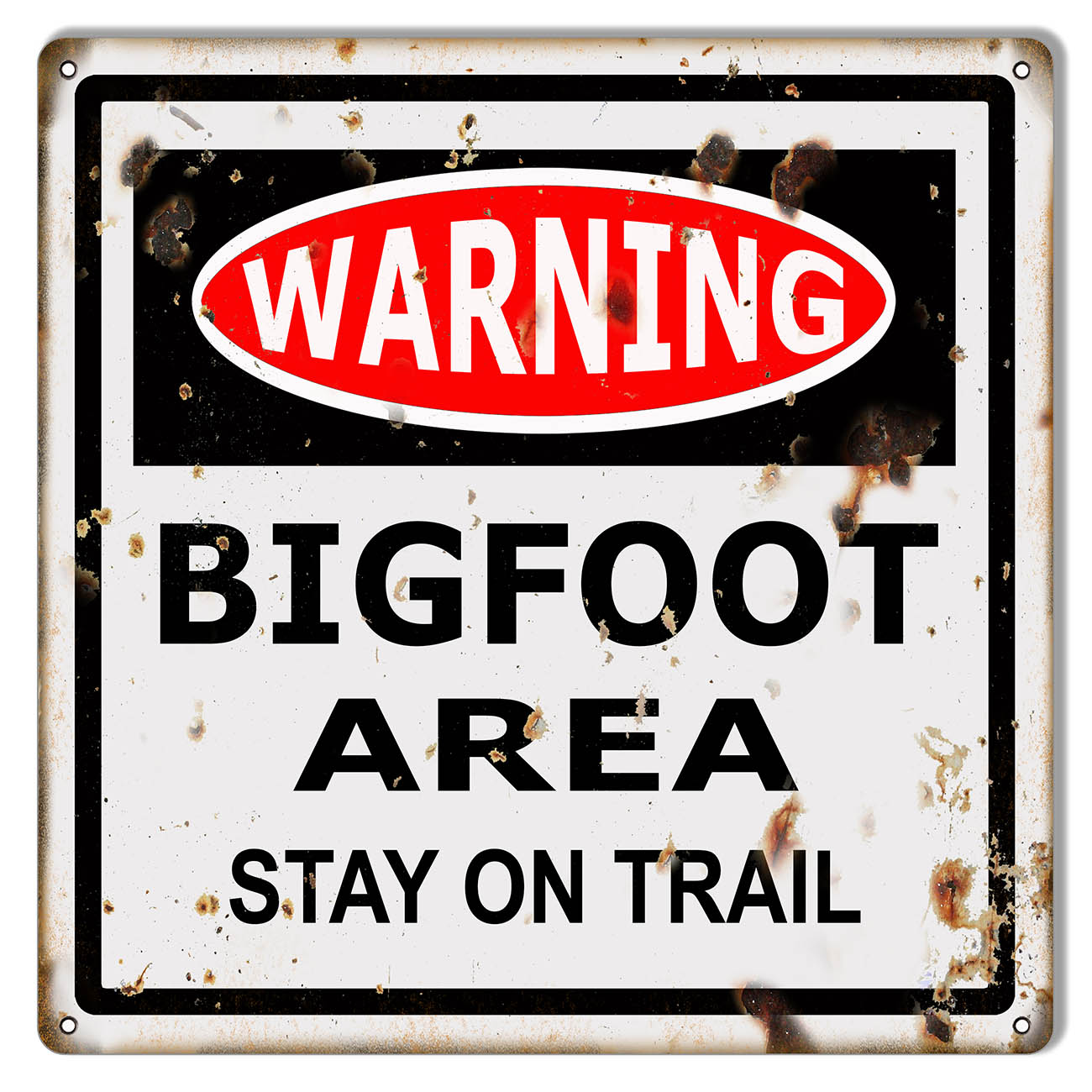 Warning Bigfoot Area 12×12