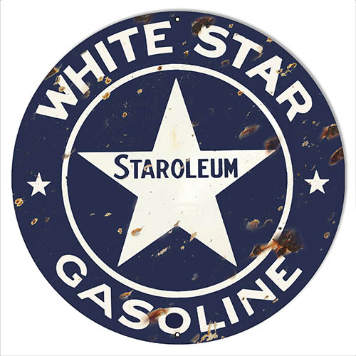 White Star Gasoline Oil Vintage Style Metal Sign 24 x 24