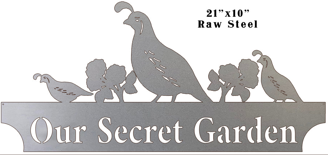 Quail Secret Garden Raw Steel 10×21