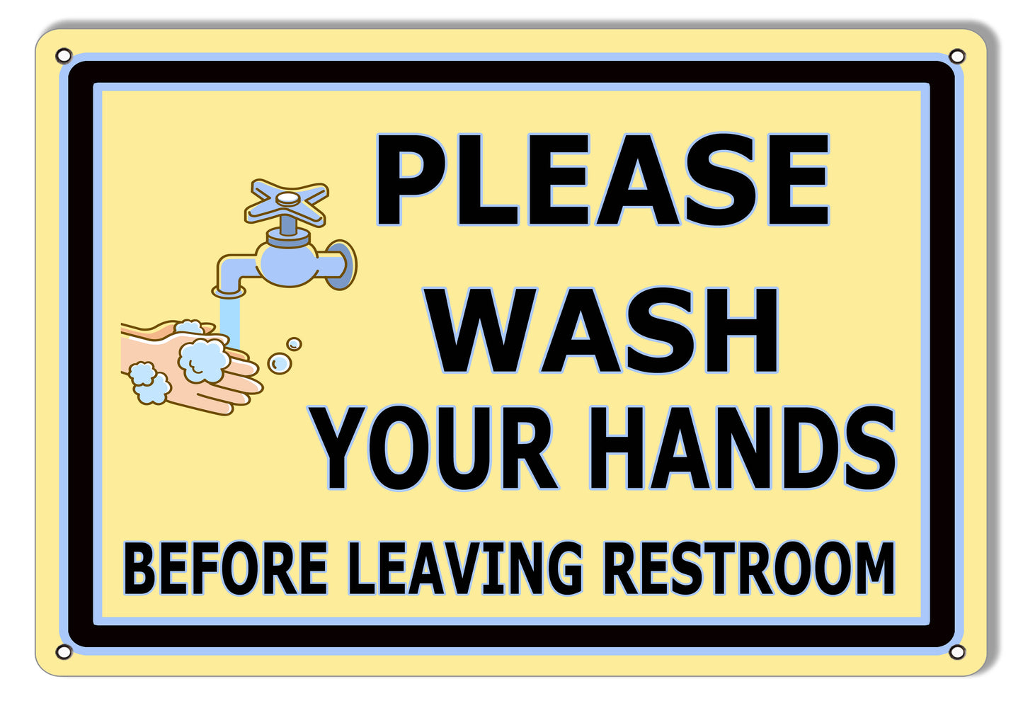 Please Wash Your Hands Restroom 9×12