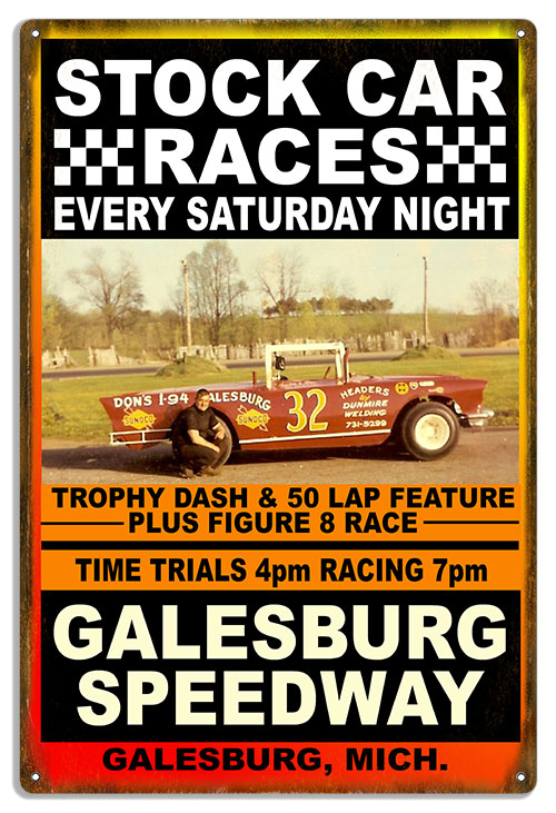 Galesburg Car Races Motor Speedway 18×30