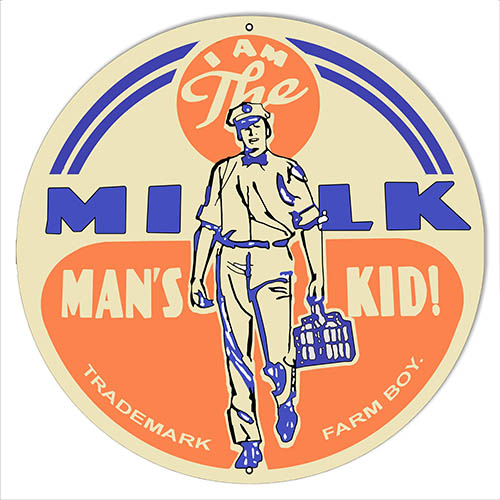 Milk Mans Kid Vintage Style Metal Sign 24 x 24