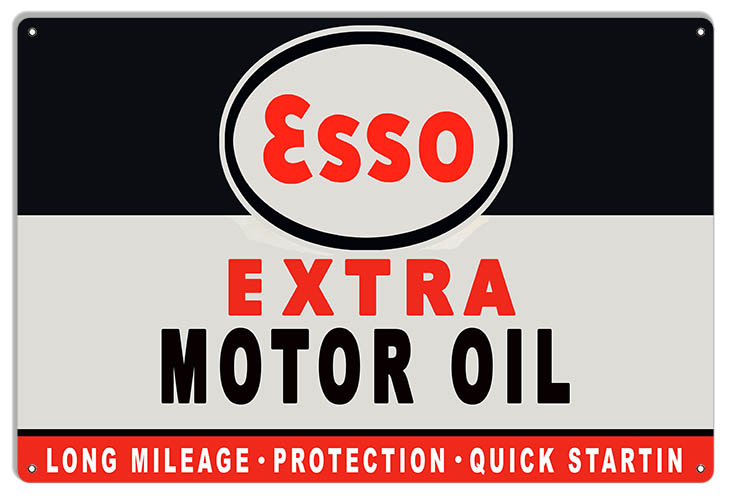 Esso Extra Gas And Motor Oil Vintage Style Metal Sign 16 x 24