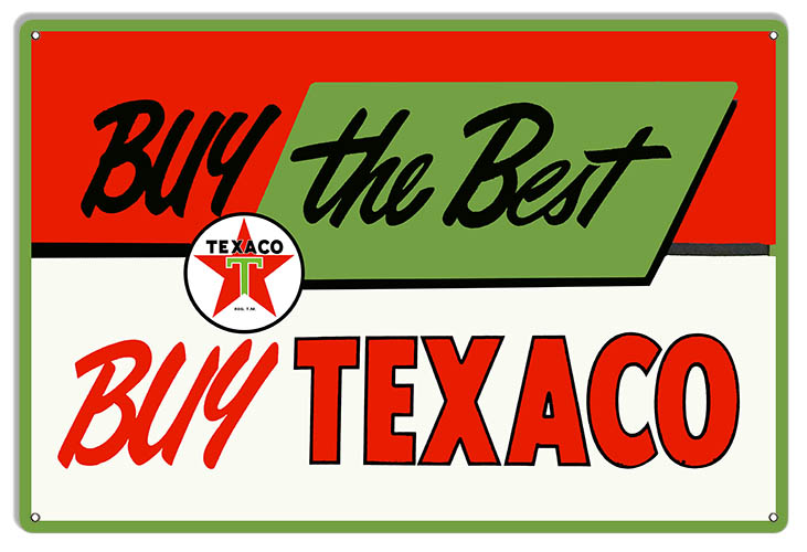 Texaco Gas & Motor Oil Vintage Style Metal Sign 18 x 30