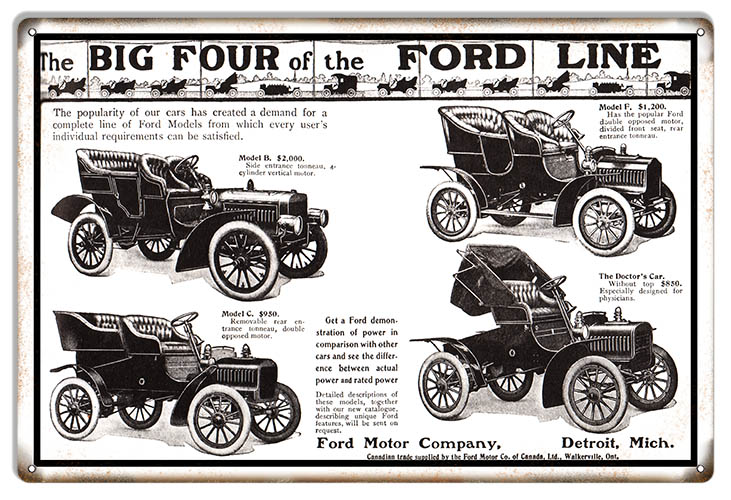 The Ford Line Big Four Vintage Style Metal Sign 12 x 18