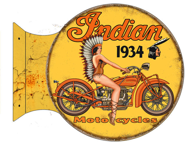Indian Motorcycles Vintage Style Metal Sign 15 × 15