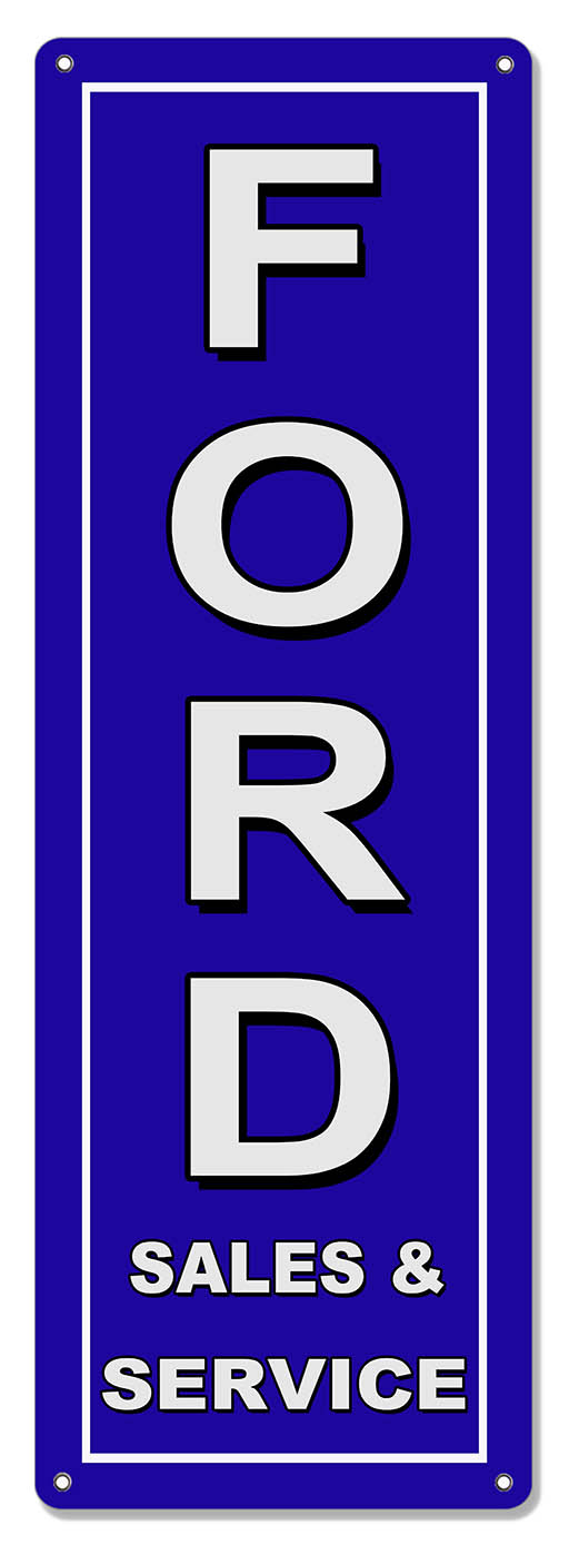 Ford Sales & service Vintage Style Metal Sign 8 x 24