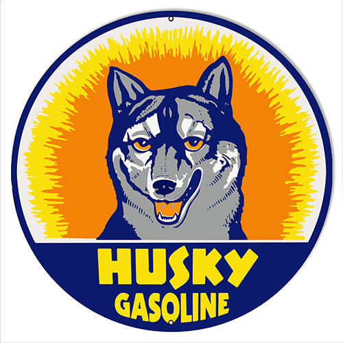Husky Motor Oil Gasoline Station Vintage Style Metal Sign 14 × 14
