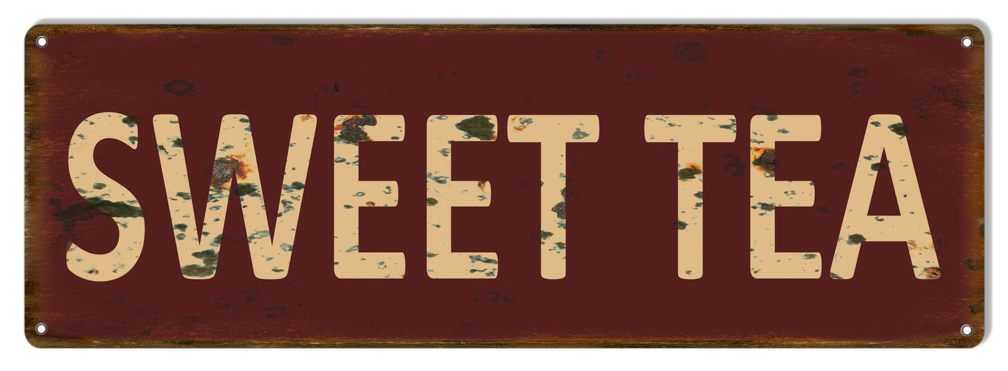 Sweet Tea Country Vintage Style Metal Sign 9 x 30