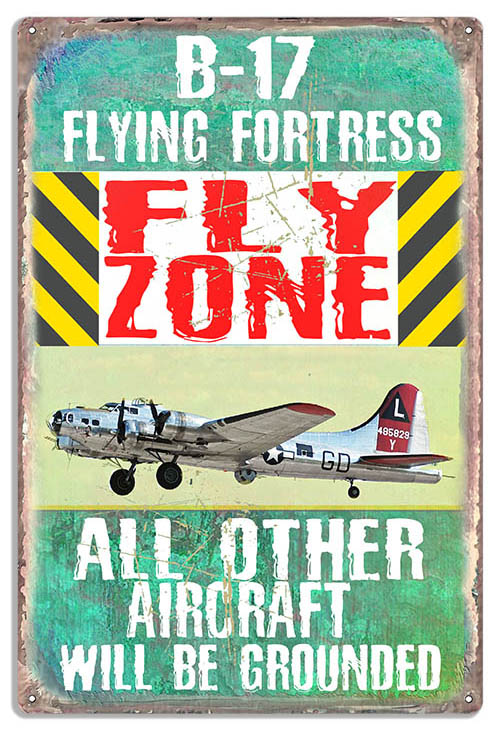P17 Flying Fortress Vintage Style Metal Sign 12 x 18