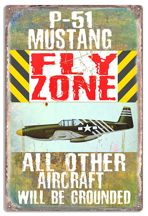 P51 Flying Fortress Vintage Style Metal Sign 12 x 18