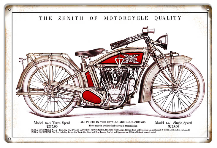 Excelsior Motorcycles Vintage Style Metal Sign 18 x 30