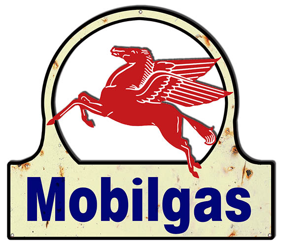 Mobilgas With Pegasus Vintage Style Metal Sign 17 x 15
